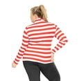 thumbnail image 3 of Stretch Is Comfort Women's Plus Size Warm Long Sleeve Turtleneck Top Red White Stripes 5X, 3 of 6