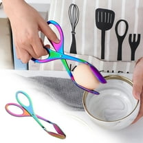 Stainless Tongs Versatile Kitchen Tongs, Serving Tongs, Buffet Tongs for Kitchen Cooking, Stainless Steel FoodTongs Bread Tongs with Scissor Handles for Salad, Cooking, Catering 7"