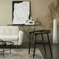 thumbnail image 2 of DecMode Teak Wood Handmade Woven Dining Chair with Armrests, Dark Brown, 2 of 7