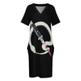 thumbnail image 4 of Vestido holgado con bolsillo y cita de serpiente 1, traje de verano para mujer, ropa de mujer, novedades de verano 2025, 4 of 7