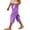 Purple, variant on Posijego Girls Linen Capri Pants Wide Leg Drawstring High Waisted Side Buttons Summer Causal Cropped Trousers with Pockets