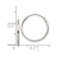 thumbnail image 2 of 925 Sterling Silver Hinged Polished Hollow tube 1.3mm Hoop Earrings 16x16mm Wide 1.3mm Thick Hoop Earring for Women, 2 of 2