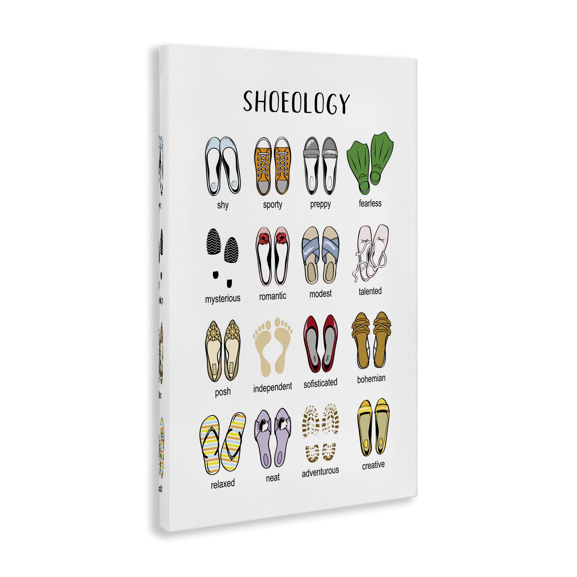 Stupell Industries Shoeology Shoe Chart Beauty & Fashion Painting Gallery Wrapped Canvas Art Print Wall Art, 20 x 30