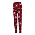 thumbnail image 3 of Gibobby Leggings de Navidad para mujer Mallas con estampado de Navidad para mujer, mallas elásticas, pantalones informales, botas, pantalones(Rojo,XG), 3 of 5