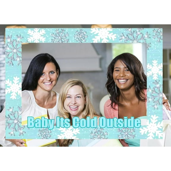 Winter Ice & Snow Theme Baby Blessing Party Decoration Photo Frame - Baby It's Cold Outside Photo Props 1 Set