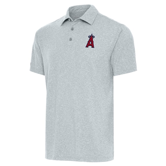 Men's Antigua  Heather Gray Los Angeles Angels Par Polo