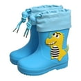 thumbnail image 1 of NOKIO Classic 𝗪aterproof PVC Rain Boots for Children High Traction Tread Pattern Shock-Absorbing Midsole Cartoon Graphics Toddler All-Weather Footwear, 1 of 6