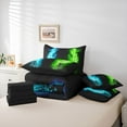 thumbnail image 6 of Feelyou Blue Green Lightning Twin Bedding Sets 7pcs, Splash Watercolor Comforter Set, 6 of 8