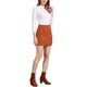 thumbnail image 2 of FALDA CHIC para Mujeres de Corduroy de Cintura Alta con Botones Decorativos, Falda Mini A Line XS Naranja, 2 of 6