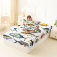 thumbnail image 4 of Manfei Vibrant Ocean Fish Twin Sheets, Marine Animal Bedding, White Blue Orange, 3 Pieces, 1 Flat Sheet, 1 Fitted Sheet and 1 Pillowcase, 4 of 6