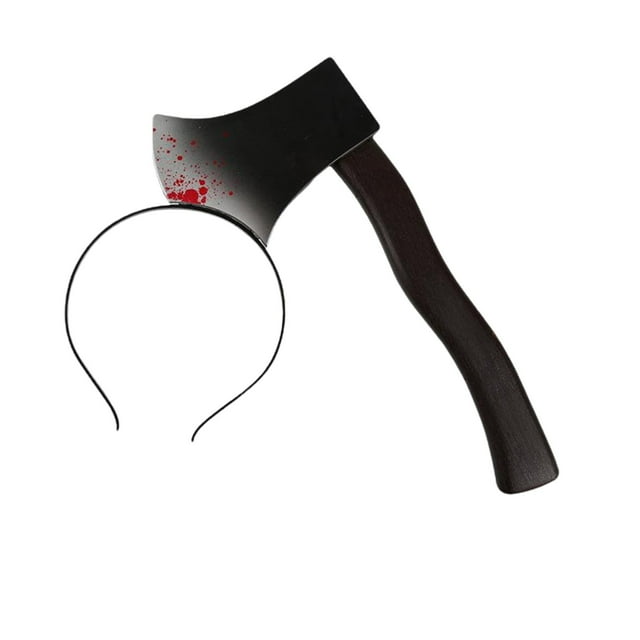 Halloween Headband With Axe Design For Costume Party Cosplay Accessory Prop Plastic Material red