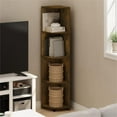 thumbnail image 5 of Pemberly Row 4-Tier Corner Shelf Bookcase in Bookshelf in Amber Pine, 5 of 6