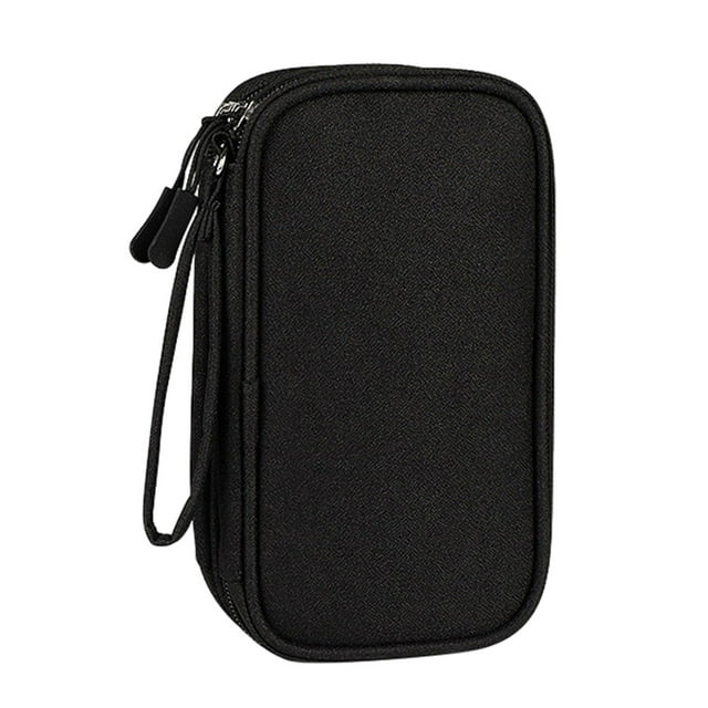 Minnieouse Bolsa de almacenamiento de productos digitales de viaje portátil con asa para fácil transporte bolsa de cables de auriculares Viajes, Equipaje y Accesorios Varios Negro 21*12.5*6cm