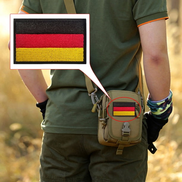 Insignias bordadas con emblema personalizado Parche de bandera alemana Accesorios para exteriores