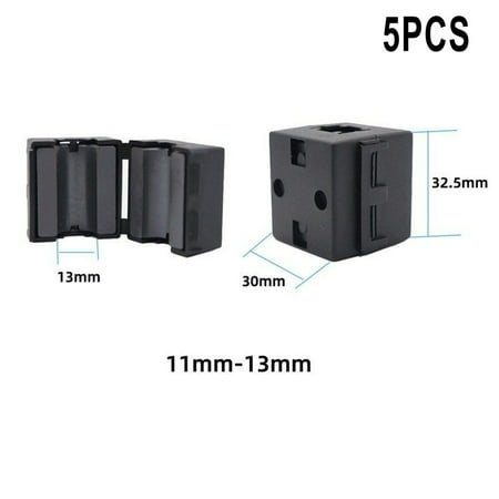 

5PCS TDK Black Clip-on RFI EMI Noise Filter Ferrite Core Anti-jamming Ring