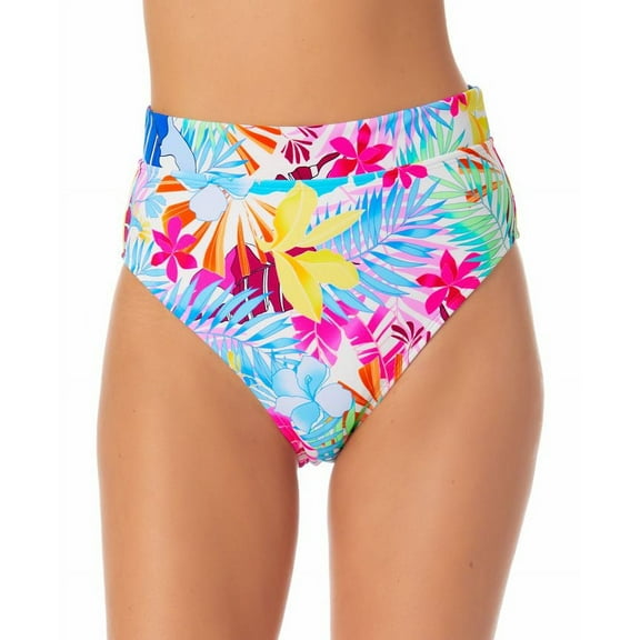California Waves Junior's Printed High Waist Bikini Bottoms Swimsuit Multi Size Small