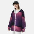 thumbnail image 5 of Goofa Thunderstorm Violet Purple Printed Women's UPF 50+ Sun Protection Hoodie Jacket Lightweight Long Sleeve Sun Shirt for Women with Pocket Hiking Outdoor-Large, 5 of 9