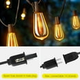 thumbnail image 4 of OHLUX Outdoor Light String,30FT Dimmable Outdoor String Lights with 17 Shatterproof ST38 LED Vintage Edison Bulbs,2200K Connectable Hanging Lights for Deck Porch Bistro Gazebos Balcony Garden, 4 of 6
