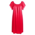 thumbnail image 4 of ZHOGXU Summer Dresses For Women Short Sleeve Solid Color Lace Trim Midi Length Loose Fit Nightdress For Everyday Wear,Red,One Size, 4 of 4