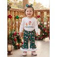 thumbnail image 6 of RUINIXCW Baby Girl Christmas Outfit Long Sleeve Printed Romper Flared Pants Headband, 6 of 8
