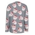 thumbnail image 4 of Ounisa Women's Open Front Cardigan Christmas Tree Snowman Snowflake Santa Claus Elkhorn Graphic Shirt with Pockets Long Sleeve Lightweight Coat, 4 of 7
