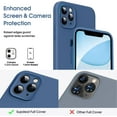 thumbnail image 2 of Liquid Silicone Case for iPhone 11 Pro, [Flat Edge Design] [Camera Protection] [Anti Fingerprint] 4 Layers Protect Scratch Proof Anti Drop Microfiber Phone Cover, 5.8", Blue, 2 of 14