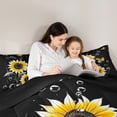 thumbnail image 5 of Homewish Cartoon Sunflower Teen Bedding Comforter Set, Dreamy Butterfly Animal Twin Comforter Sets, Rustic Plant Botanical Reversible Bedding Set, Super Cozy Room Decor, 2 Pieces, 5 of 8
