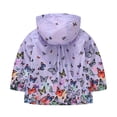 thumbnail image 5 of Nugftut Girls Jacket Hooded Print Lightweight Windproof Zip-Up Coat for Kids Size 2-3, 5 of 8