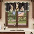 thumbnail image 6 of 2 Pack Valances for Window, Easter Bunny Short Curtains for Kitchen Bedroom Living Room, Spring Daisy Botanical Leaves Brown Wood Rod Pocket Small Window Treatment Valance Drapes 54 x 18 Inch, 6 of 8