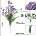 thumbnail image 2 of 8 Bundles Artificial Daisy Mums Flowers Outdoor Fake Fall Flowers for Decoration No Fade Faux Plastic Autumn Flower Garden Porch Window Box Decor（Purple）, 2 of 8