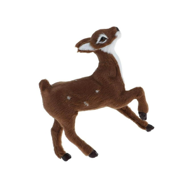 Simulation Christmas Elk Plush Reindeer Model Toy Plush Deer Model Dark Brown Female Stand