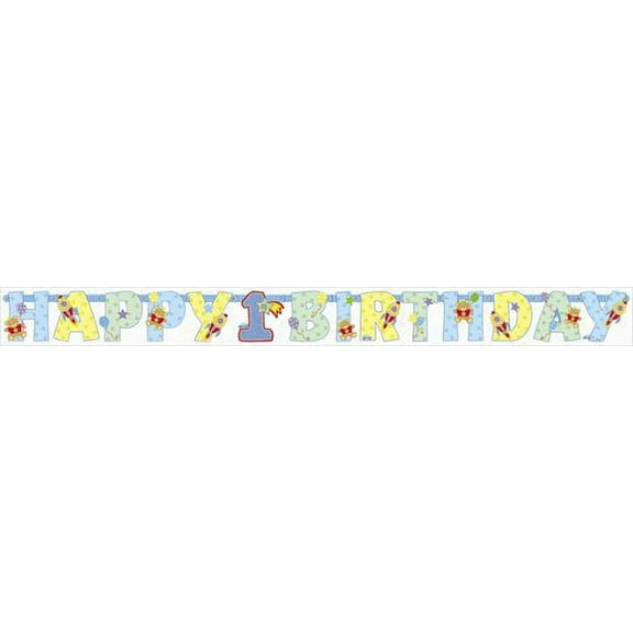 1st Birthday Hugs & Stitches Teddy Bear Birthday Banner (7ft)