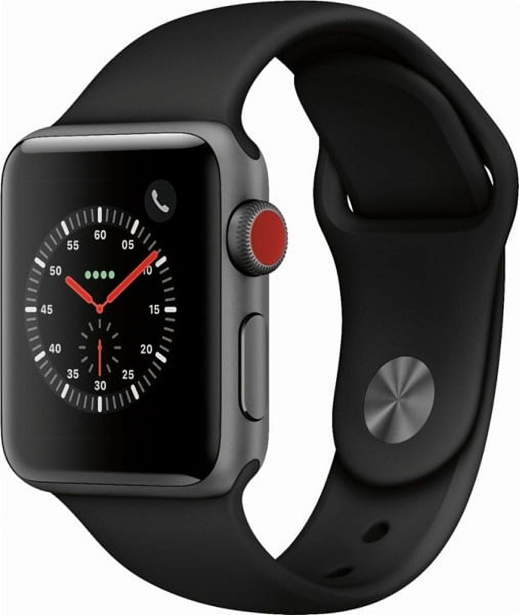 Apple Watch Series 3 GPS + Cellular - 38mm - Sport Band - Aluminum Case  -Space Gray/Black