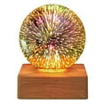 thumbnail image 1 of Luz de noche de bola de cristal con base de madera,Luz de noche LED 3D realista,Lámpara de escritorio, 1 of 6