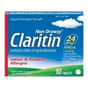 Claritin Loratadine, Indoor & Outdoor Allergies, Non-Drowsy, 10 ct, 6-Pack