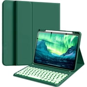Teal Cute Candy Round Key Magnetically Detachable Wireless Keyboard Folio Case with Top Apple Pencil Holder for iPad Air 13 M4 2026 / M3 2025 / M2 2024, iPad Pro 12.9-inch 6th/5th/4th/3rd Generation
