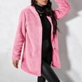 thumbnail image 4 of Enjoytime Fleece Jacket Women Fall Winter Button Down Hooded Teddy Coat Soft Warm Casual Mid Length Long Sleeve Outerwear, 4 of 7