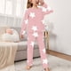 thumbnail image 2 of Odeerbi 2-14 Años Niños Niñas Pijamas Suaves Manga Larga Tops Pantalones Juego Suaves Estrellas Estampadas Ropa de Dormir Franela Juego de Dos Piezas, 2 of 4