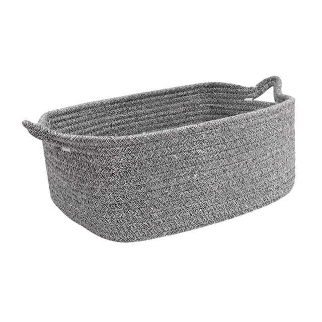 Cesta tejida del almacenamiento del bebé, cesta del pañal del niño, caja de almacenamiento de los artículos diversos del bocado, cesta de la toalla pa gris
