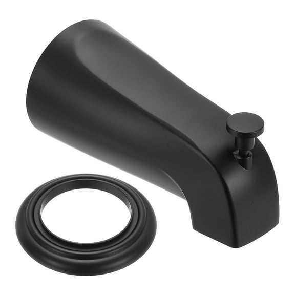 Uxcell Slip on Diverter Tub Spout, Zinc Alloy Bath Spout Bathtub Faucet with Pull-Up Diverter Faucet Cover for 1/2 Inch Water Tub for Bathroom Kitchen, Black