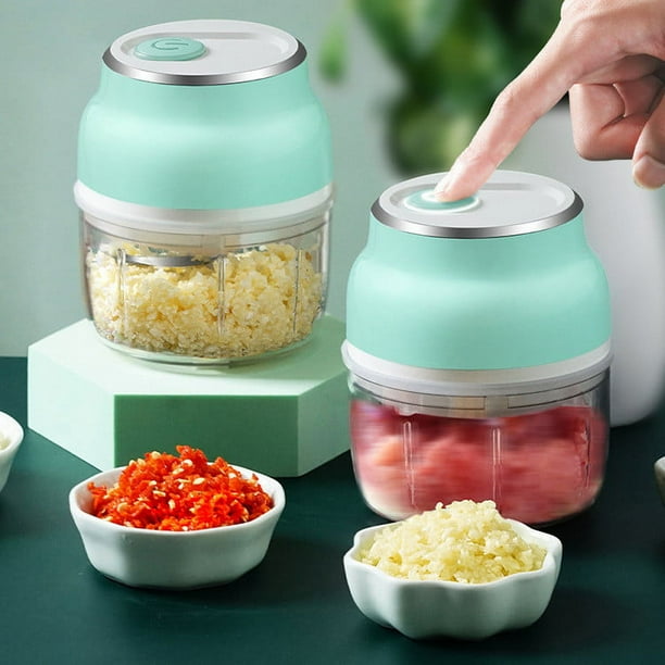 Hachoir Électrique Mini - 400ml, 6 Lames Inox, Rechargeable USB - Parfait Pour Ail, Oignon, Viande Et Plus