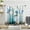 Blue Vase, variant on Eucalyptus Leaves Kitchen Window Curtains 2 Panels 27.5W x 39H Rod Pocket Plant Rustic Farmhouse Wooden Wood Blue Botanical Country Small Short Door Decor Laundry Drapery Treatment