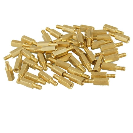 

Unique Bargains 50Pcs Brass Screw Standoffs Hexagonal Spacers M3 Male x M3 Female 10mm