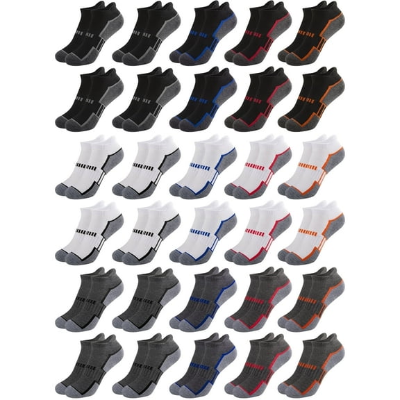 EALLCO 30 Pairs Boys & Girls Socks Ankle Lightweight Breathable Socks for 4-10 Years Old