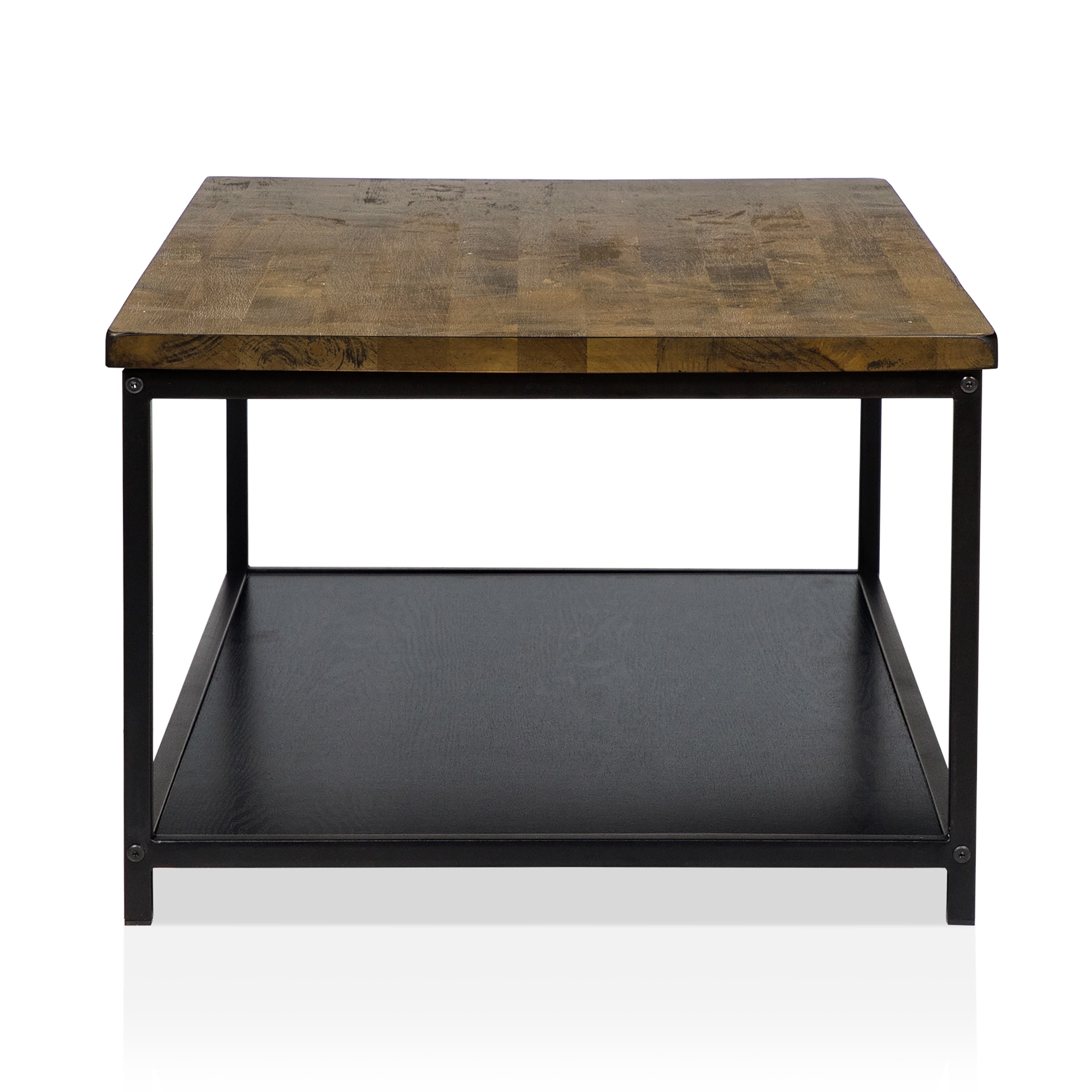 Furniture of America Mesto Industrial Wood and Metal Rectangle Coffee Table, Oak