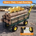 thumbnail image 4 of Firstness Heavy Duty Garden Cart, 900 lbs Capacity Garden Wagon with ATV/Tractor Hitch & Removable Sides, Green, 4 of 11