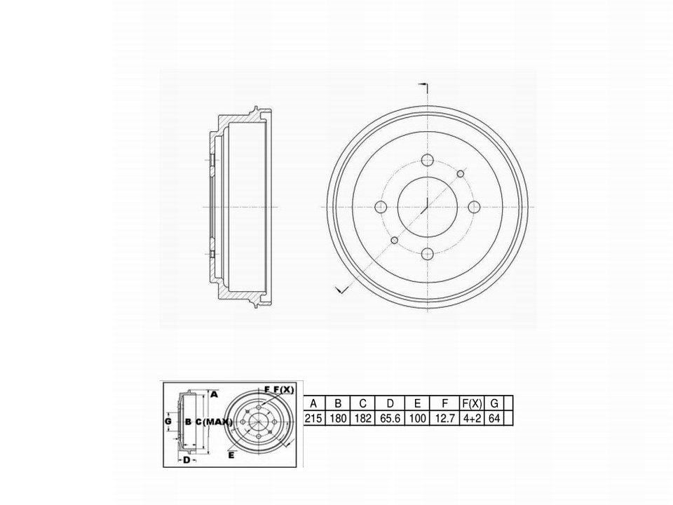 Winstop Brake Drum, Rear WS235880, Eagle Summit 1995-1993