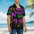 thumbnail image 5 of Disketp Hawaiian Shirts For Men,Mardi Gras With Flamingo Print Mens Casual Short Sleeve Button Down Shirts Beach Shirt, 5 of 8