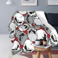 thumbnail image 4 of LNWH Seamless Abstract Skull Cartoon Pattern Throw Blanket, Flannel Sofa Blankets for All Seasons, 80"x60", 4 of 8