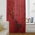 thumbnail image 6 of Red Marble Texture Sheer Curtains 72 Inches Long, Vintage Minimalism Abstract Ombre Art Light Filering Curtains, Breathable Simi Curtain Privacy Drapes for Living Room Bedroom Window Treatment, 6 of 9